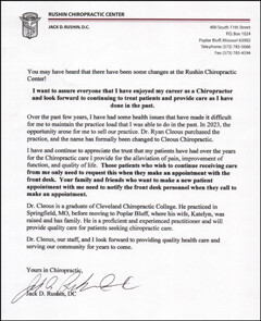 Letter from Dr. Rushin